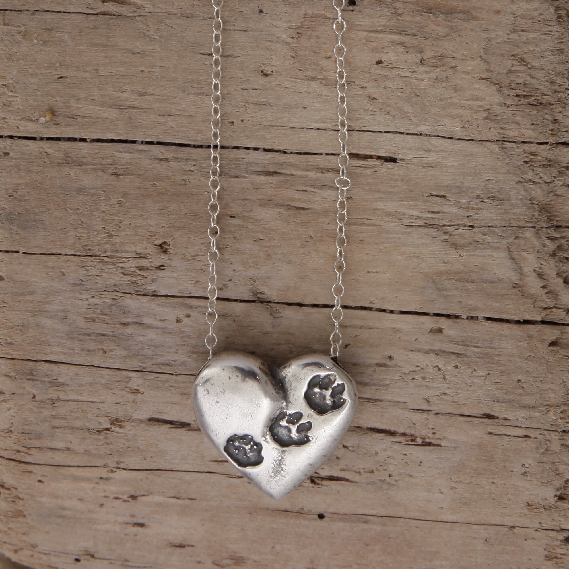 Heart Paw Pendant Necklace
