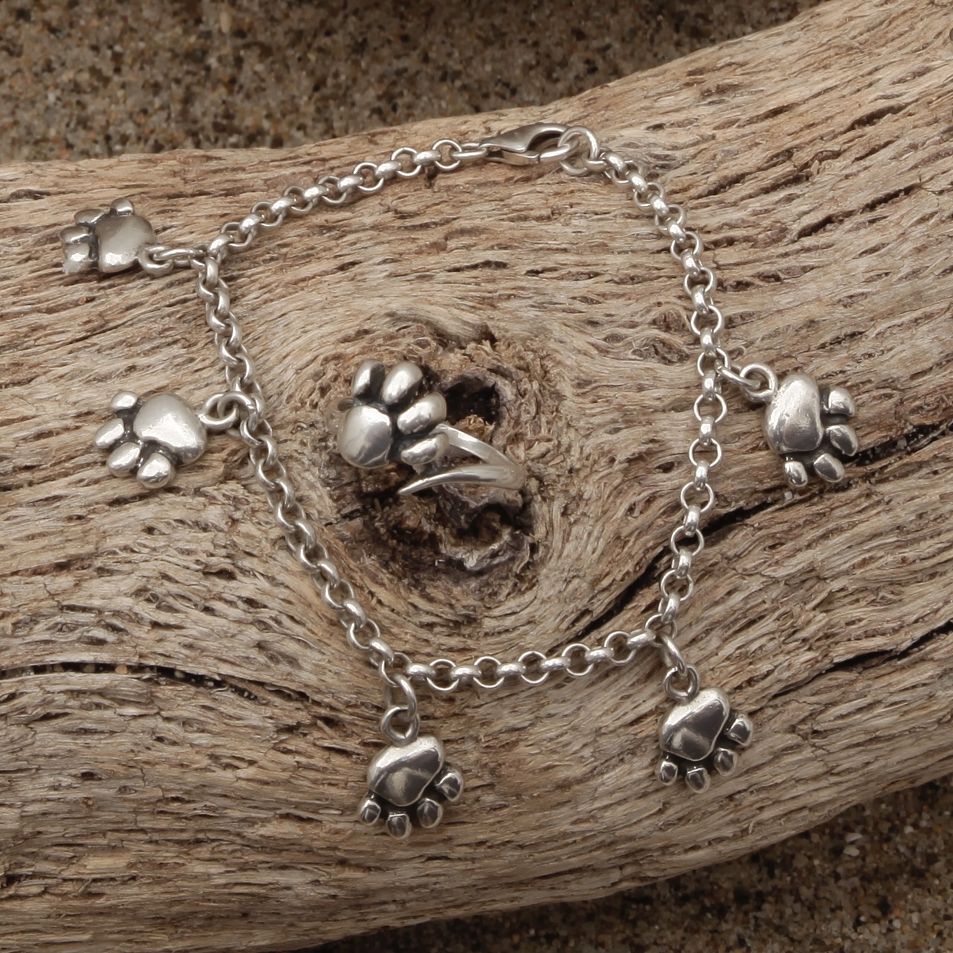 Five Paw Charm Bracelet Hover